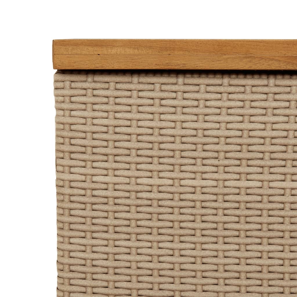 Tuinbox 110x55x63 cm poly rattan en acaciahout beige is nu te koop bij PeponiXL, paradijselijk wonen!