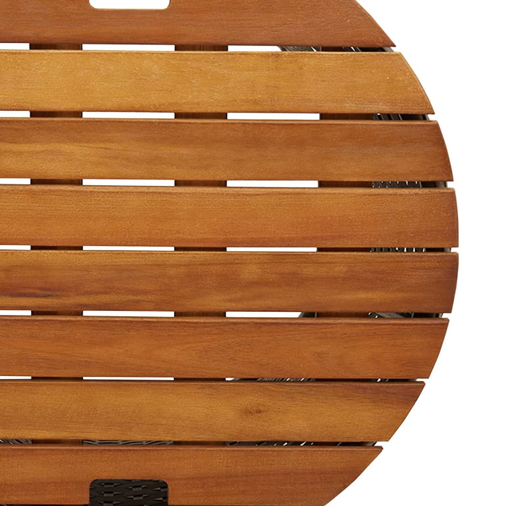 Tuinbijzettafels 2 st met houten blad poly rattan zwart is nu te koop bij PeponiXL, paradijselijk wonen!