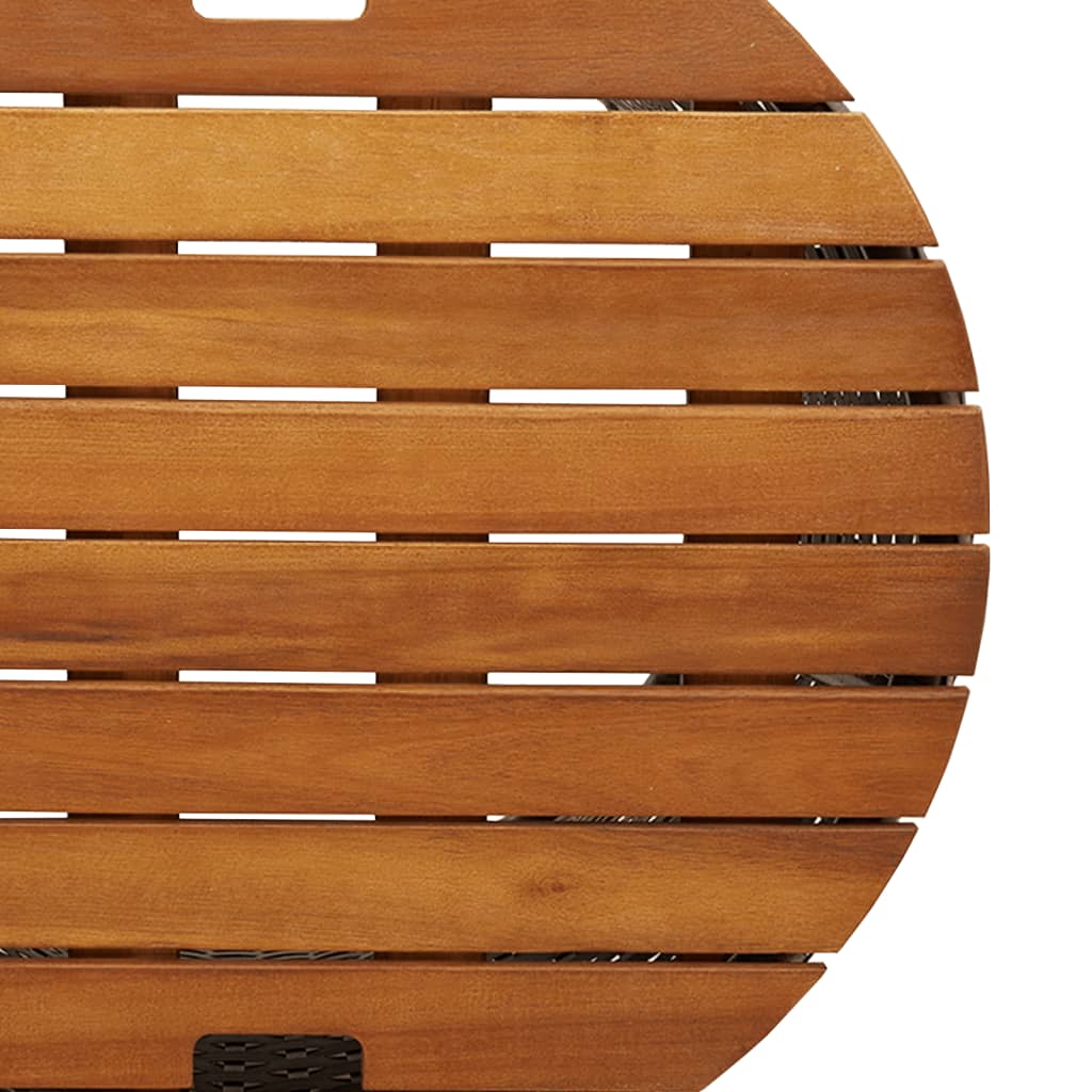 Tuinbijzettafels 2 st met houten blad poly rattan grijs is nu te koop bij PeponiXL, paradijselijk wonen!