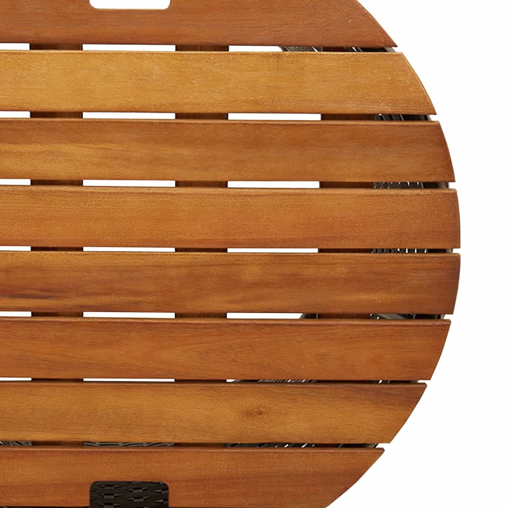 Tuinbijzettafels 2 st met houten blad poly rattan beige is nu te koop bij PeponiXL, paradijselijk wonen!