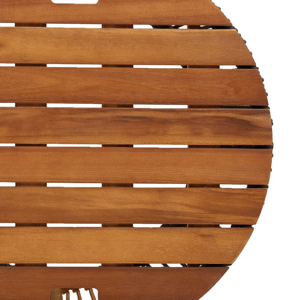Tuinbijzettafels 2 st met houten blad poly rattan beige is nu te koop bij PeponiXL, paradijselijk wonen!
