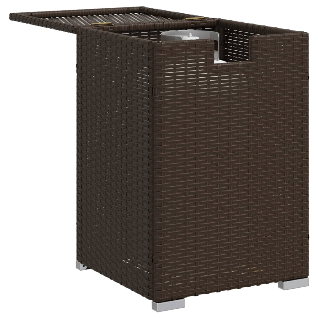 Afdekkast voor propaangasfles 40x40x60 cm Poly Rattan bruin is nu te koop bij PeponiXL, paradijselijk wonen!