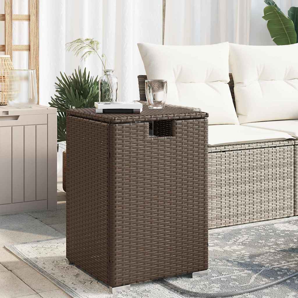 Afdekkast voor propaangasfles 40x40x60 cm Poly Rattan bruin is nu te koop bij PeponiXL, paradijselijk wonen!