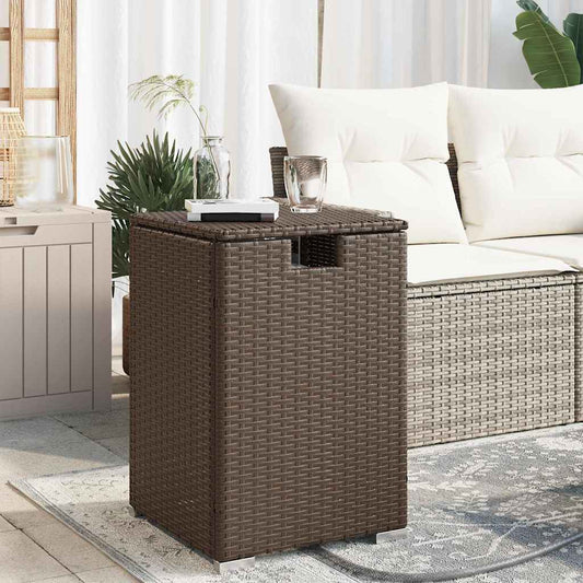 Afdekkast voor propaangasfles 40x40x60 cm Poly Rattan bruin is nu te koop bij PeponiXL, paradijselijk wonen!