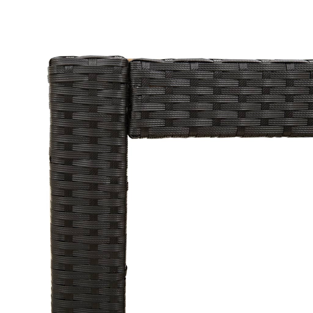 Tuinbijzettafel met houten blad 60x40x75 cm poly rattan zwart is nu te koop bij PeponiXL, paradijselijk wonen!