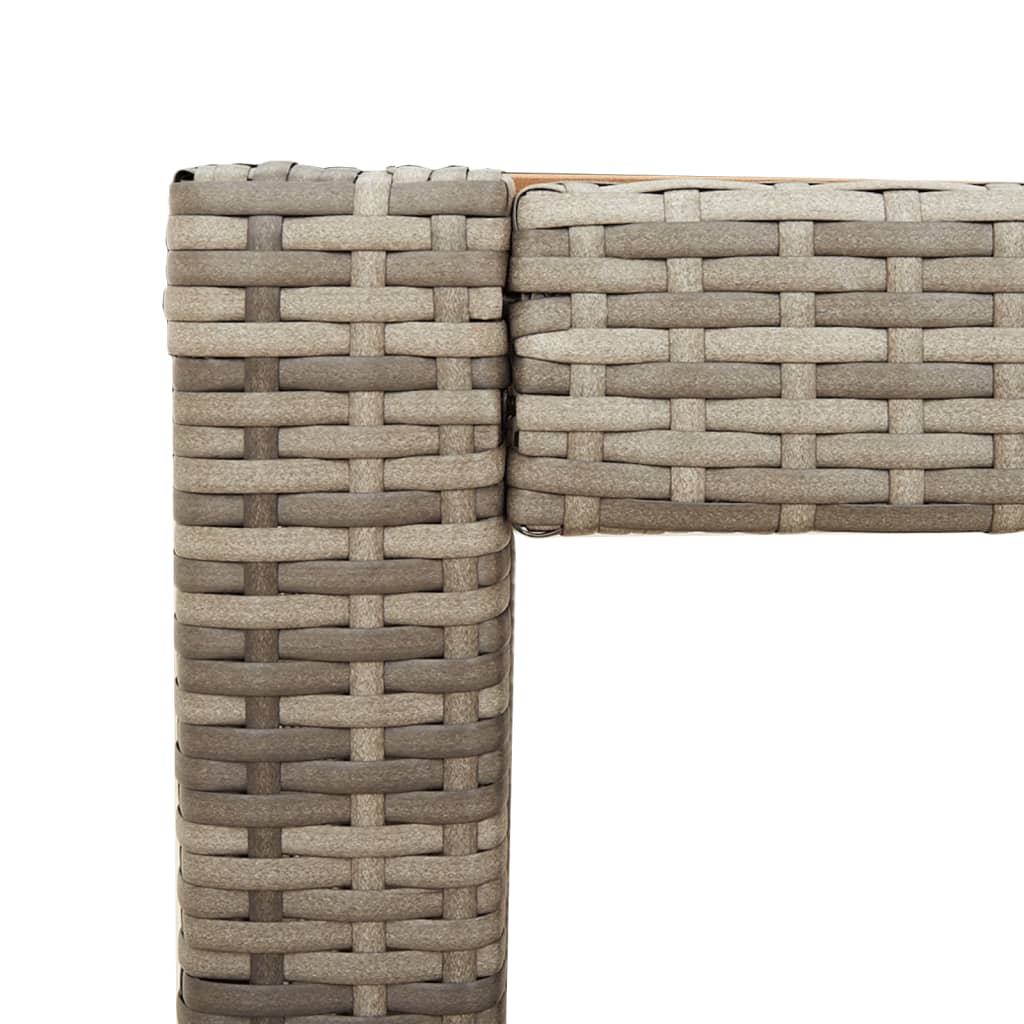 Tuinbijzettafel met houten blad 60x40x75 cm poly rattan grijs is nu te koop bij PeponiXL, paradijselijk wonen!