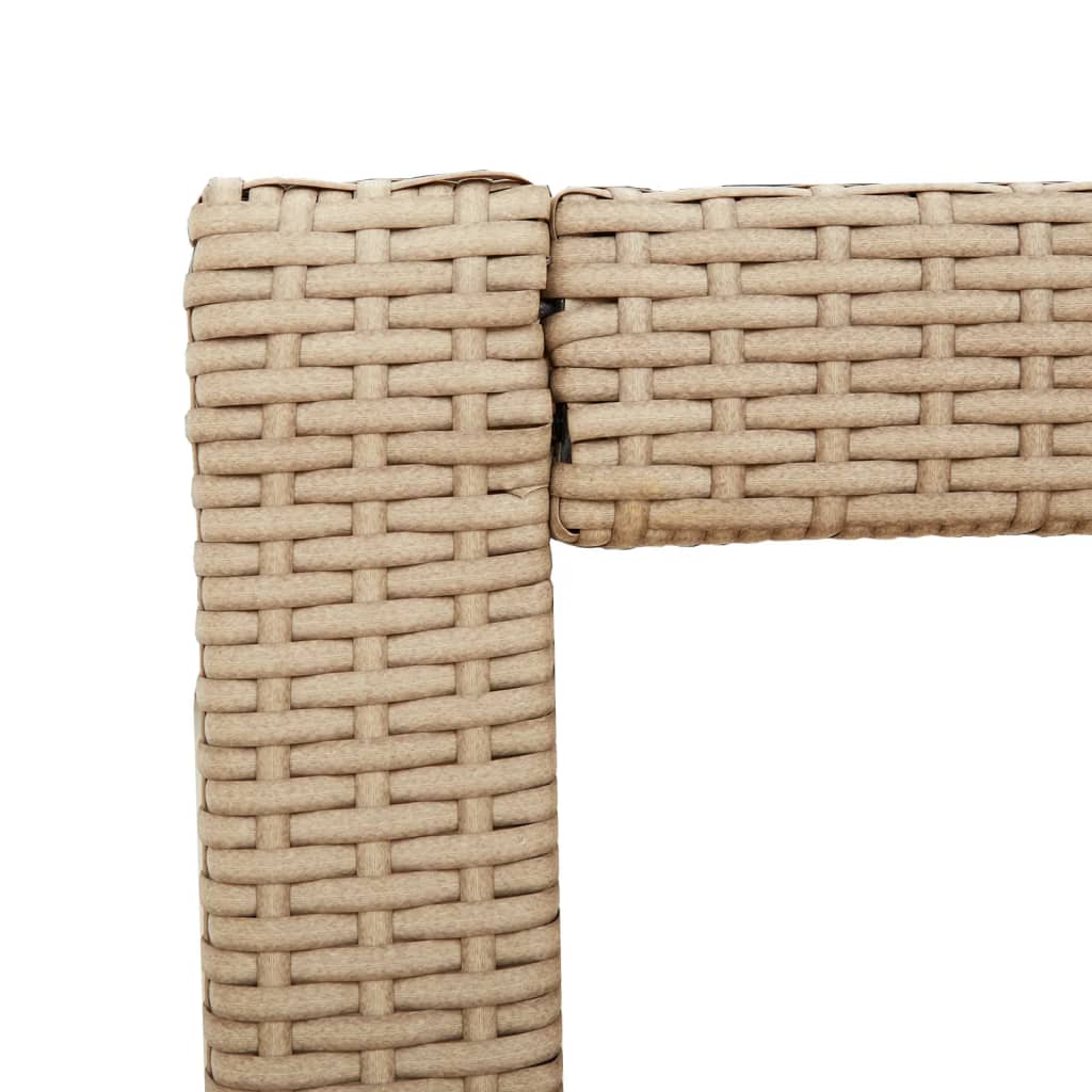 Tuinbijzettafel met houten blad 60x40x75 cm poly rattan beige is nu te koop bij PeponiXL, paradijselijk wonen!