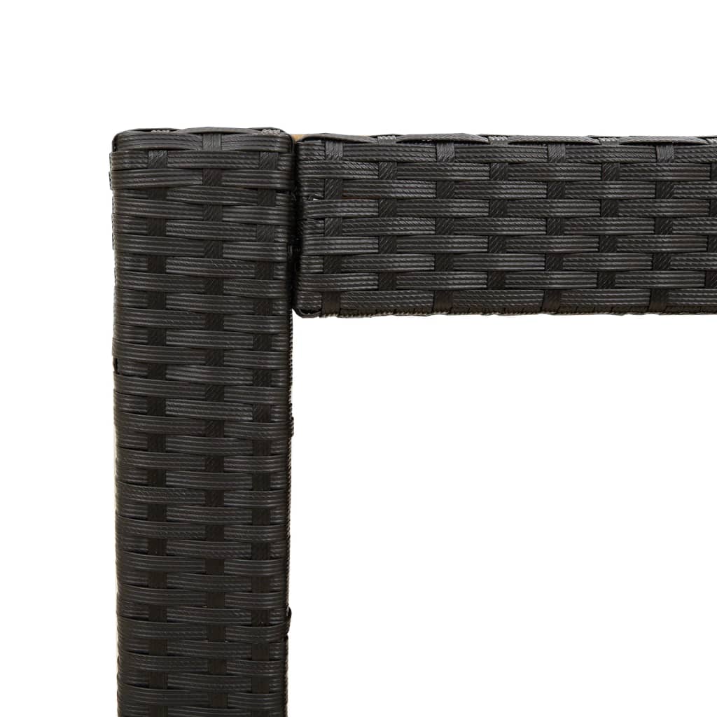 Tuinbijzettafel met houten blad 100x40x75 cm poly rattan zwart is nu te koop bij PeponiXL, paradijselijk wonen!