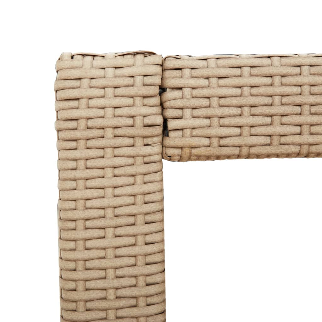 Tuinbijzettafel met houten blad 100x40x75 cm poly rattan beige is nu te koop bij PeponiXL, paradijselijk wonen!