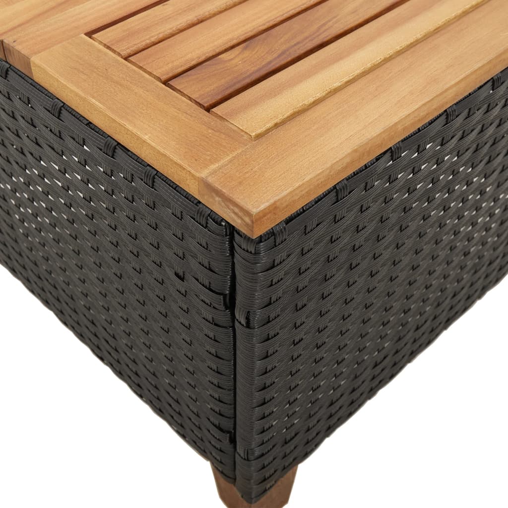 3-delige Bistroset met kussens poly rattan en acaciahout zwart is nu te koop bij PeponiXL, paradijselijk wonen!