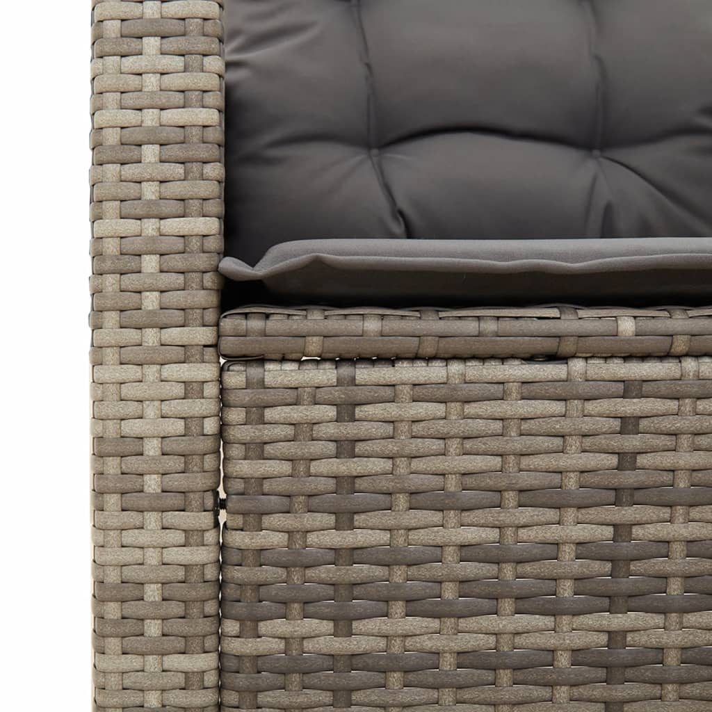 3-delige Bistroset met kussens poly rattan en acaciahout grijs is nu te koop bij PeponiXL, paradijselijk wonen!