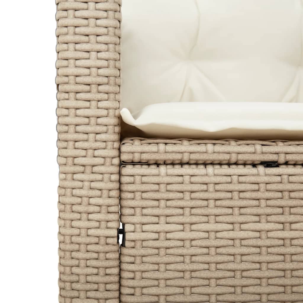 3-delige Bistroset met kussens poly rattan en acaciahout beige is nu te koop bij PeponiXL, paradijselijk wonen!