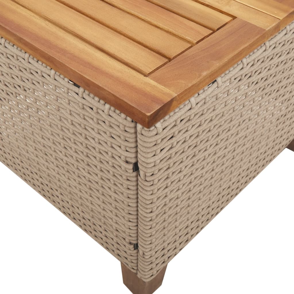 3-delige Bistroset met kussens poly rattan en acaciahout beige is nu te koop bij PeponiXL, paradijselijk wonen!