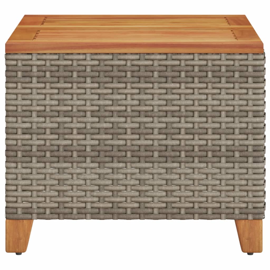 Tuintafel 45x45x37 cm poly rattan en acaciahout grijs is nu te koop bij PeponiXL, paradijselijk wonen!