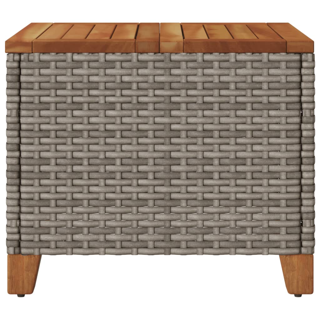 Tuintafel 45x45x37 cm poly rattan en acaciahout grijs is nu te koop bij PeponiXL, paradijselijk wonen!