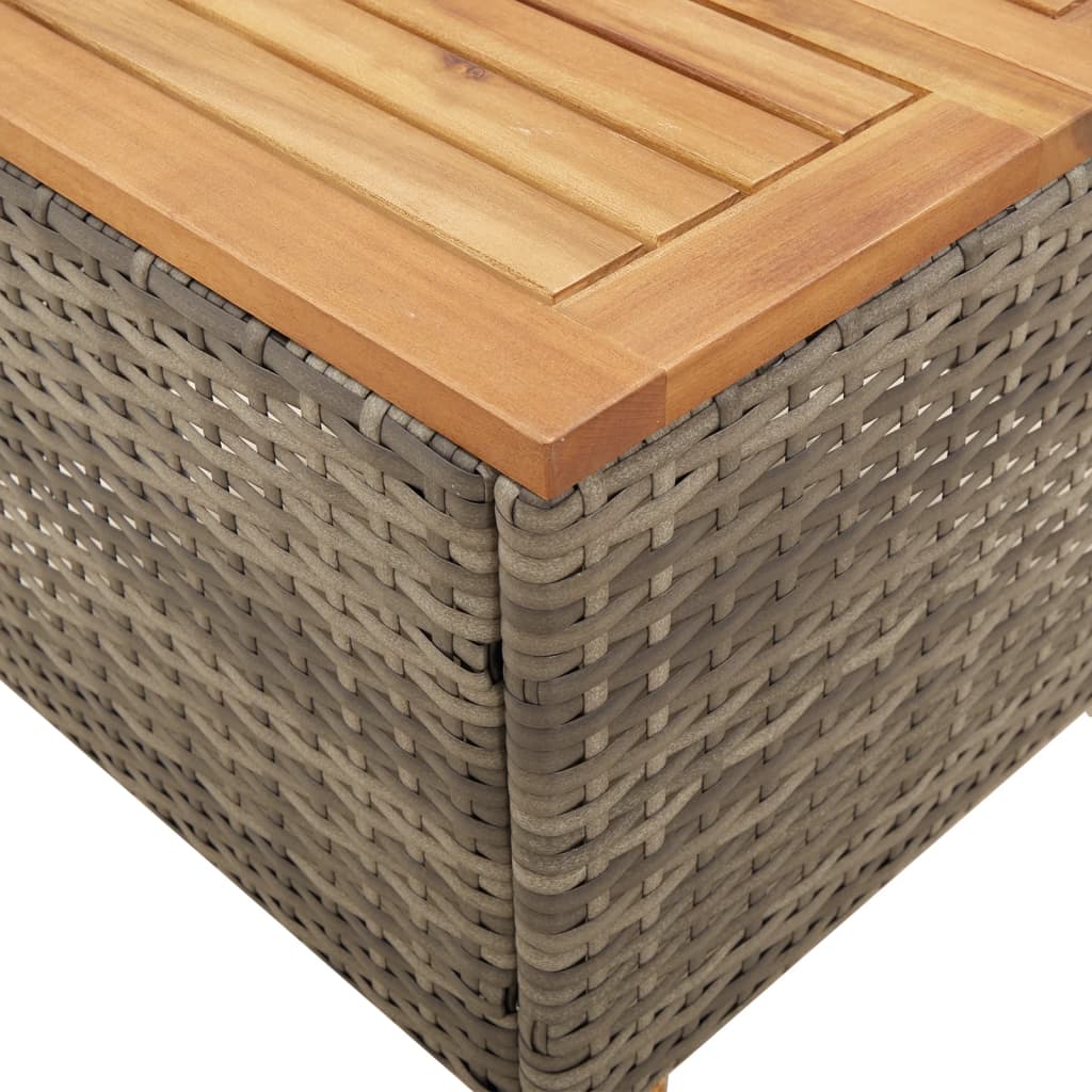 Tuintafel 45x45x37 cm poly rattan en acaciahout grijs is nu te koop bij PeponiXL, paradijselijk wonen!
