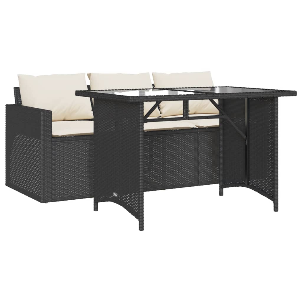 2-delige Tuinset met kussens poly rattan zwart is nu te koop bij PeponiXL, paradijselijk wonen!