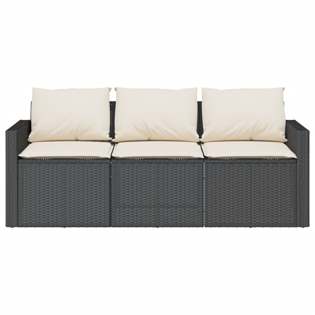 2-delige Tuinset met kussens poly rattan zwart is nu te koop bij PeponiXL, paradijselijk wonen!