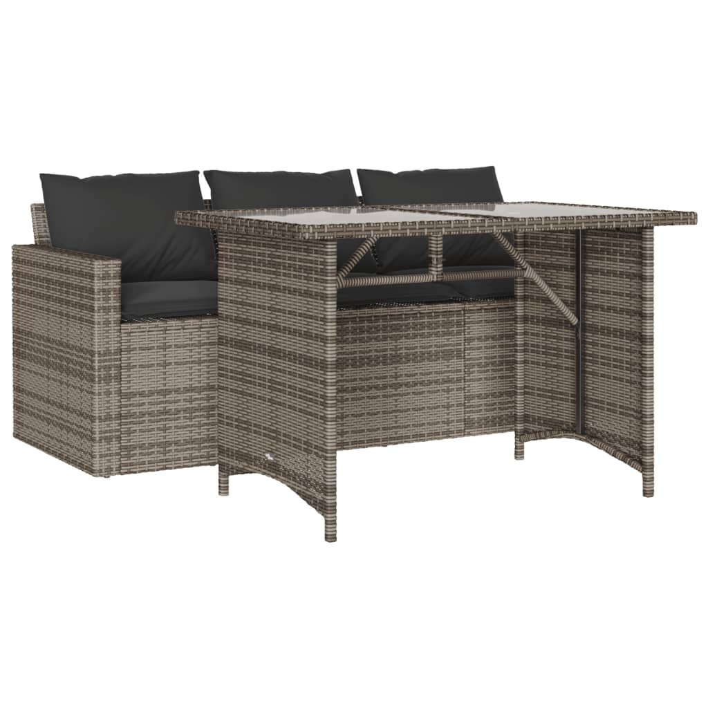 2-delige Tuinset met kussens poly rattan grijs is nu te koop bij PeponiXL, paradijselijk wonen!