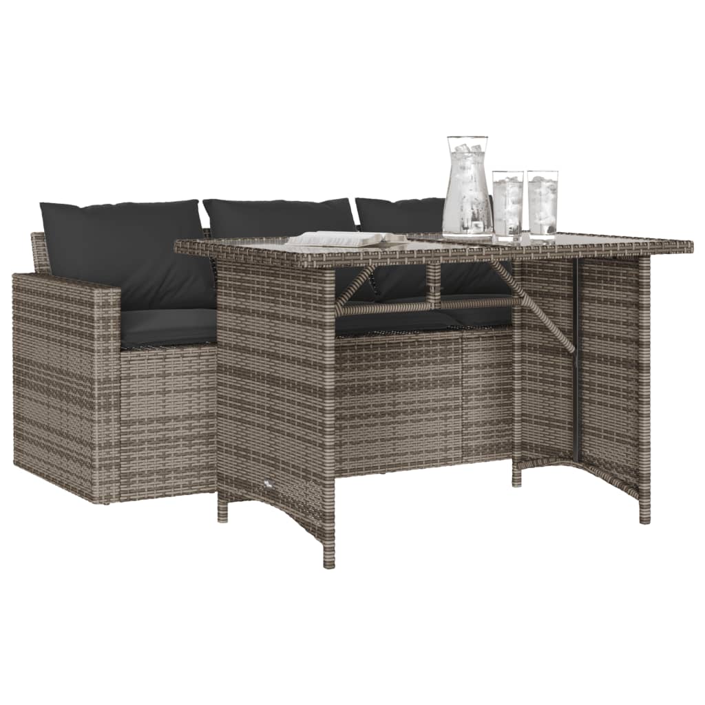 2-delige Tuinset met kussens poly rattan grijs is nu te koop bij PeponiXL, paradijselijk wonen!