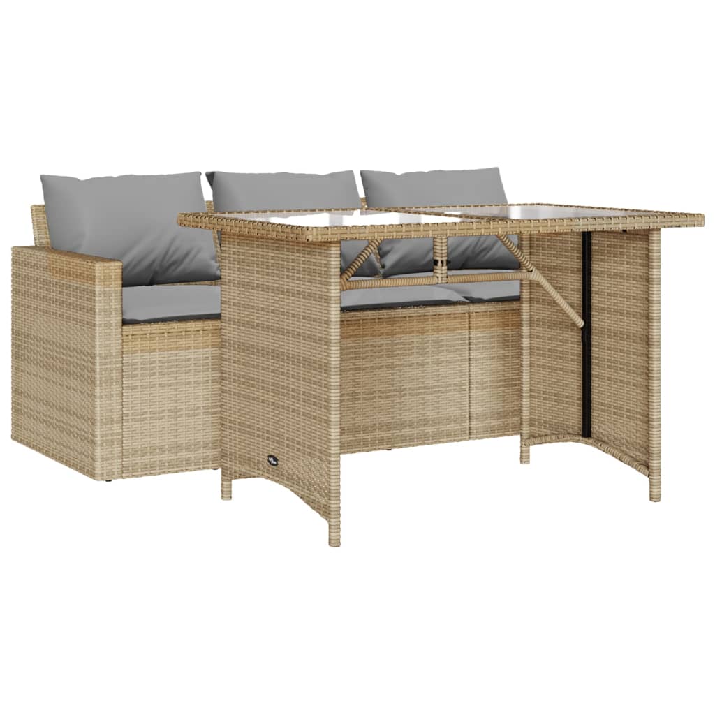 2-delige Tuinset met kussens poly rattan beige is nu te koop bij PeponiXL, paradijselijk wonen!