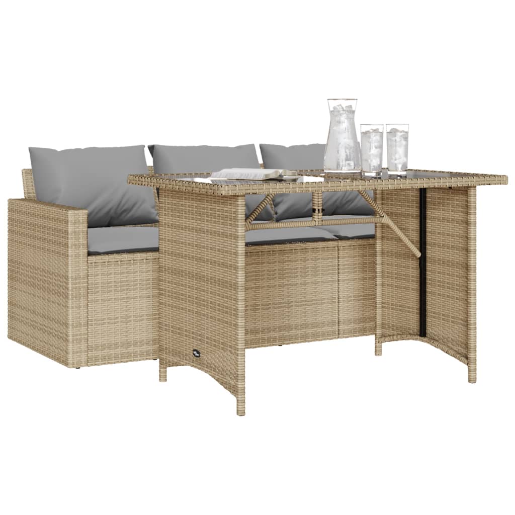2-delige Tuinset met kussens poly rattan beige is nu te koop bij PeponiXL, paradijselijk wonen!