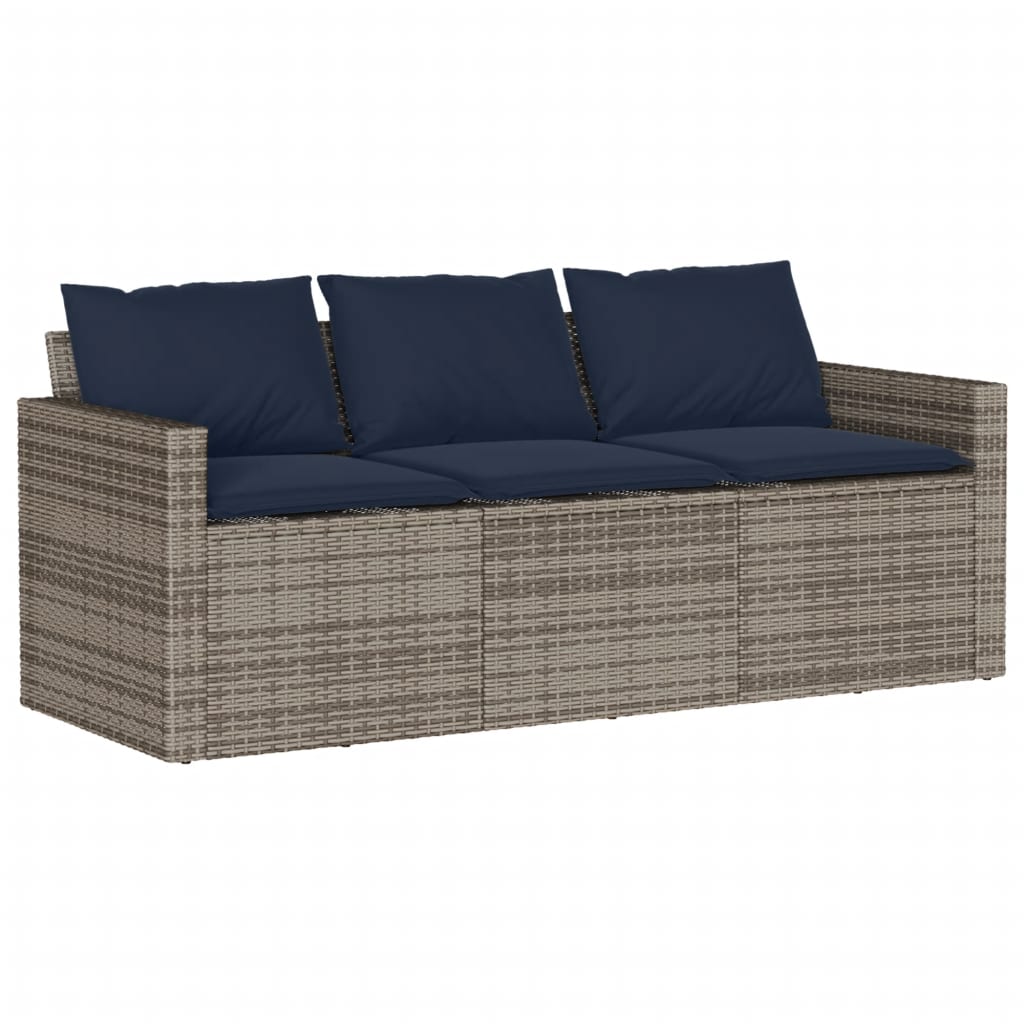 2-delige Tuinset met kussens poly rattan grijs is nu te koop bij PeponiXL, paradijselijk wonen!