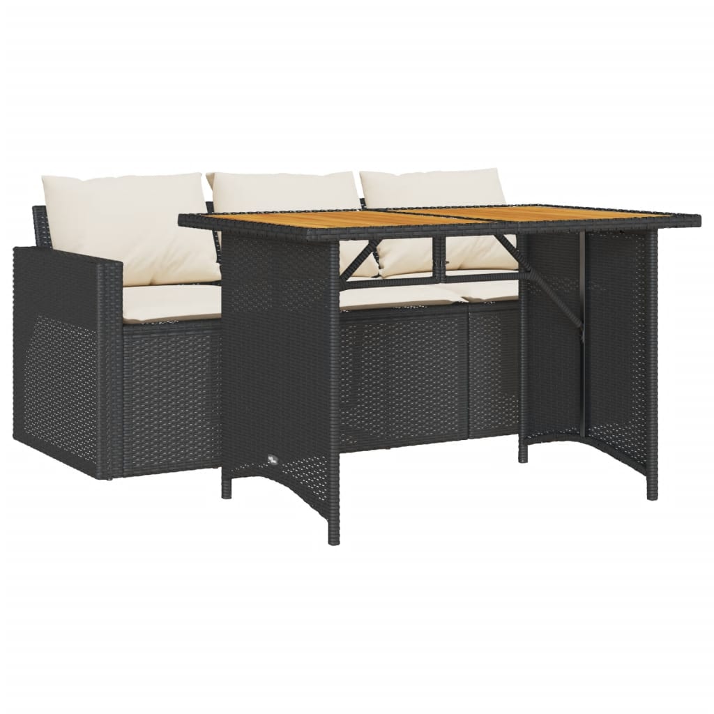 2-delige Tuinset met kussens poly rattan zwart is nu te koop bij PeponiXL, paradijselijk wonen!