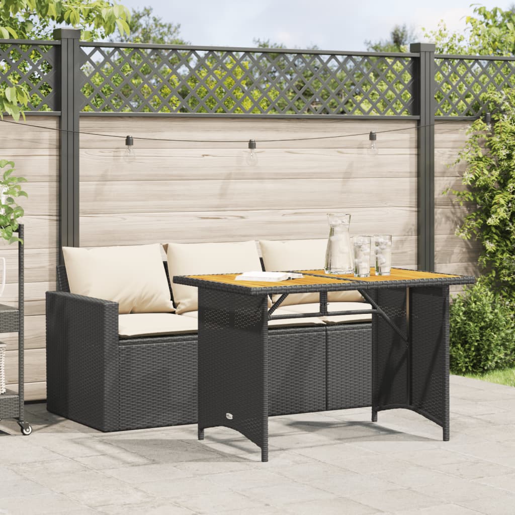 2-delige Tuinset met kussens poly rattan zwart is nu te koop bij PeponiXL, paradijselijk wonen!