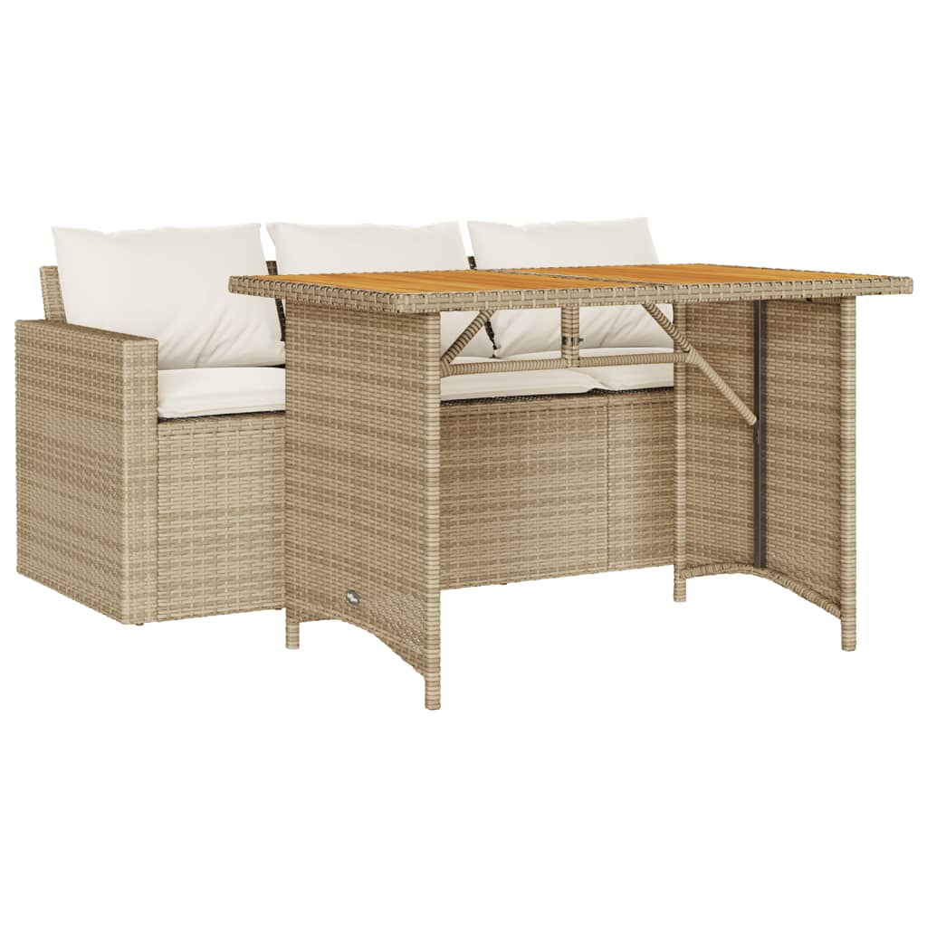 2-delige Tuinset met kussens poly rattan beige is nu te koop bij PeponiXL, paradijselijk wonen!