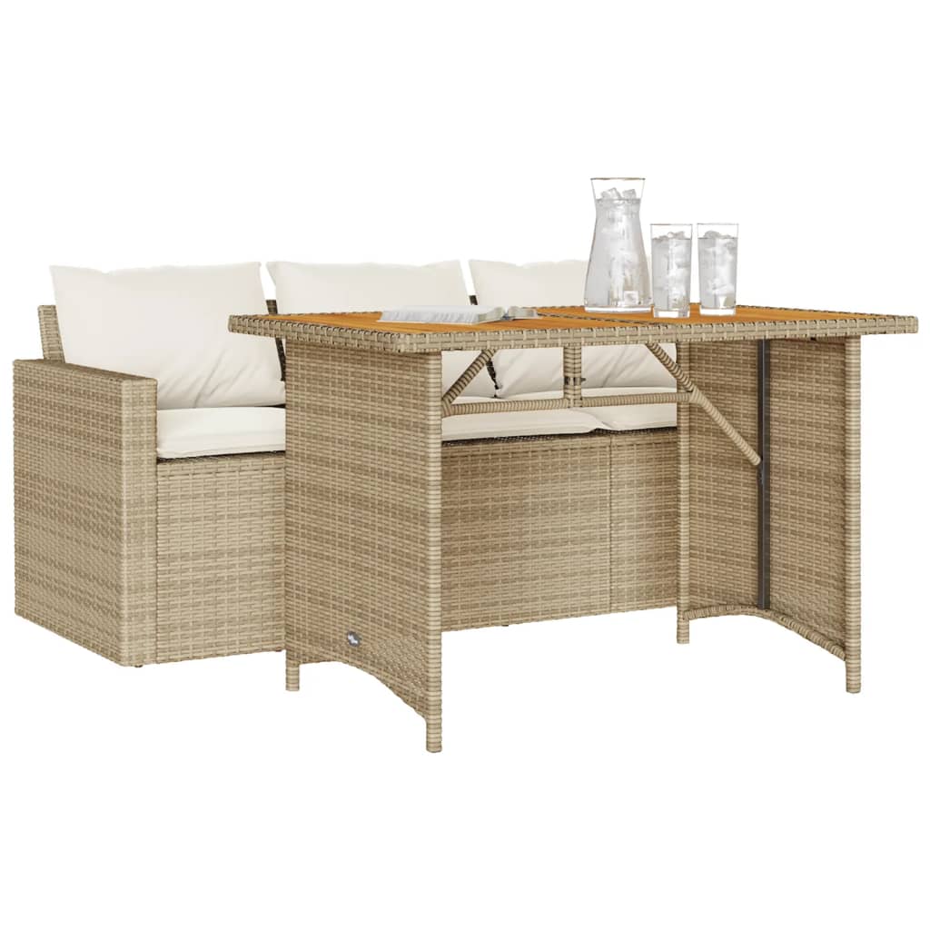 2-delige Tuinset met kussens poly rattan beige is nu te koop bij PeponiXL, paradijselijk wonen!