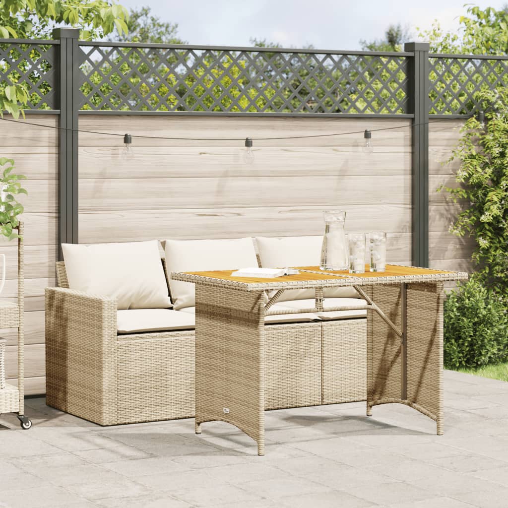 2-delige Tuinset met kussens poly rattan beige is nu te koop bij PeponiXL, paradijselijk wonen!
