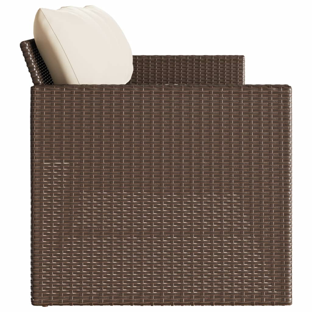 Tuinbank 3-zits met kussens poly rattan bruin is nu te koop bij PeponiXL, paradijselijk wonen!