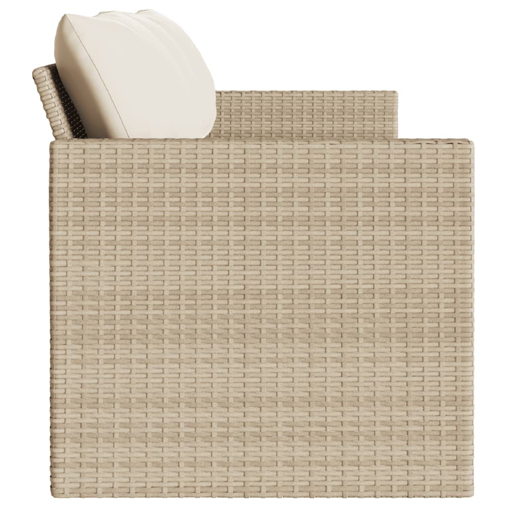 Tuinbank 3-zits met kussens poly rattan beige is nu te koop bij PeponiXL, paradijselijk wonen!