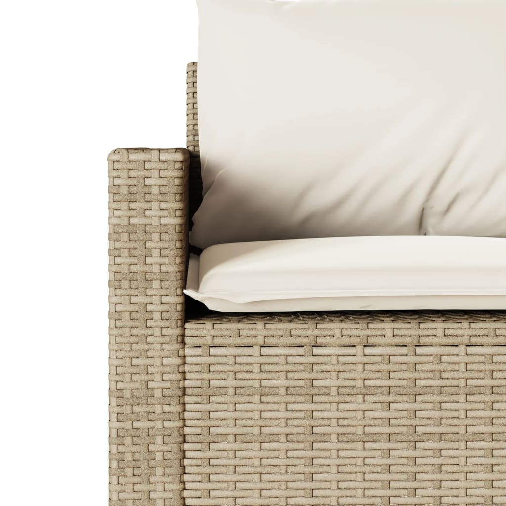 Tuinbank 3-zits met kussens poly rattan beige is nu te koop bij PeponiXL, paradijselijk wonen!