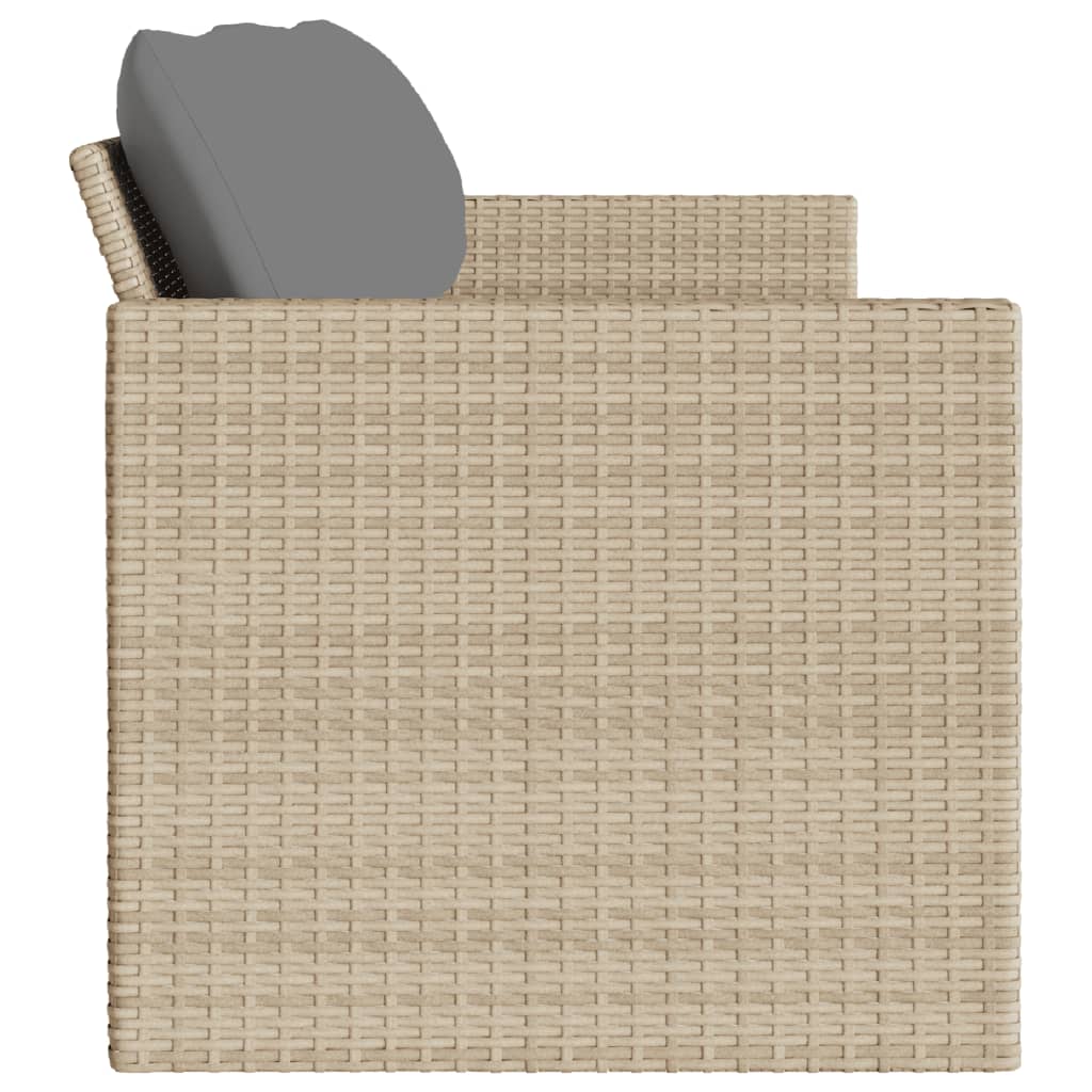 Tuinbank 3-zits met kussens poly rattan beige is nu te koop bij PeponiXL, paradijselijk wonen!