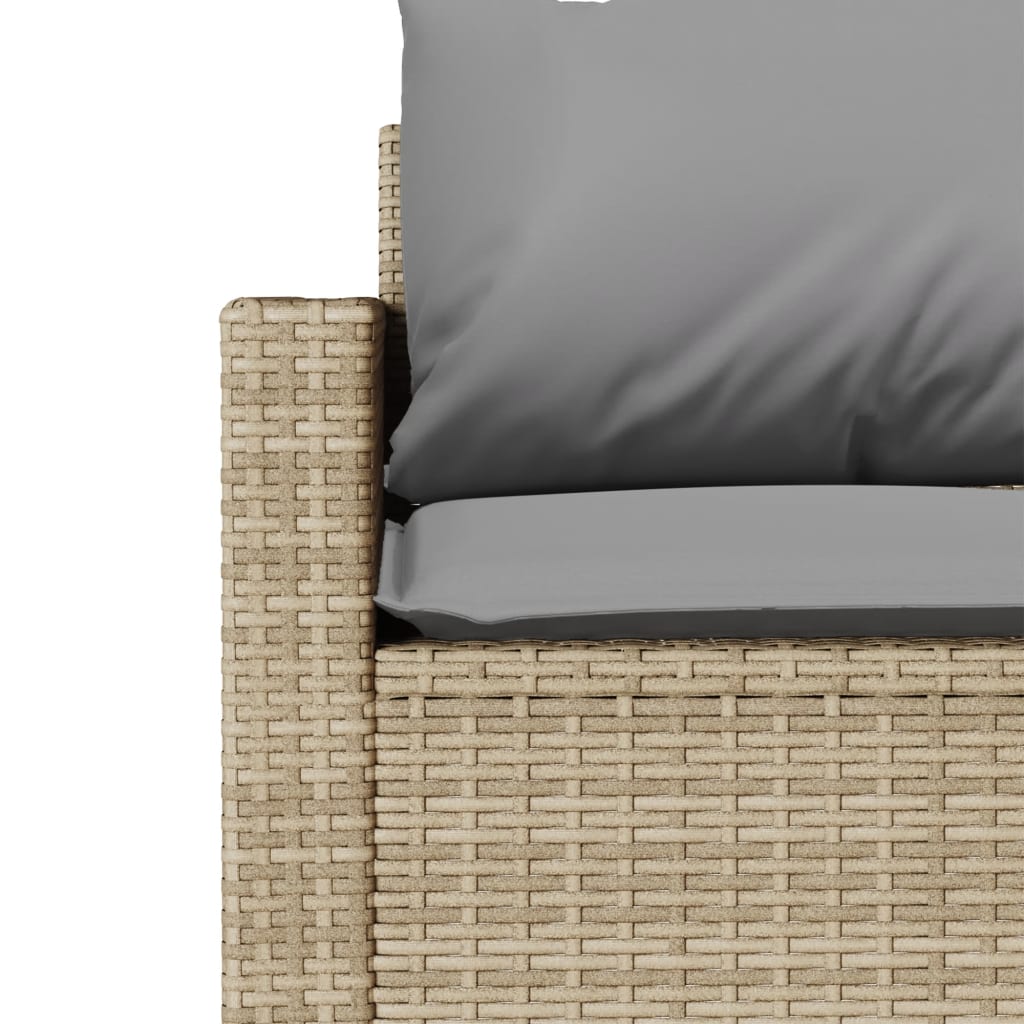 Tuinbank 3-zits met kussens poly rattan beige is nu te koop bij PeponiXL, paradijselijk wonen!