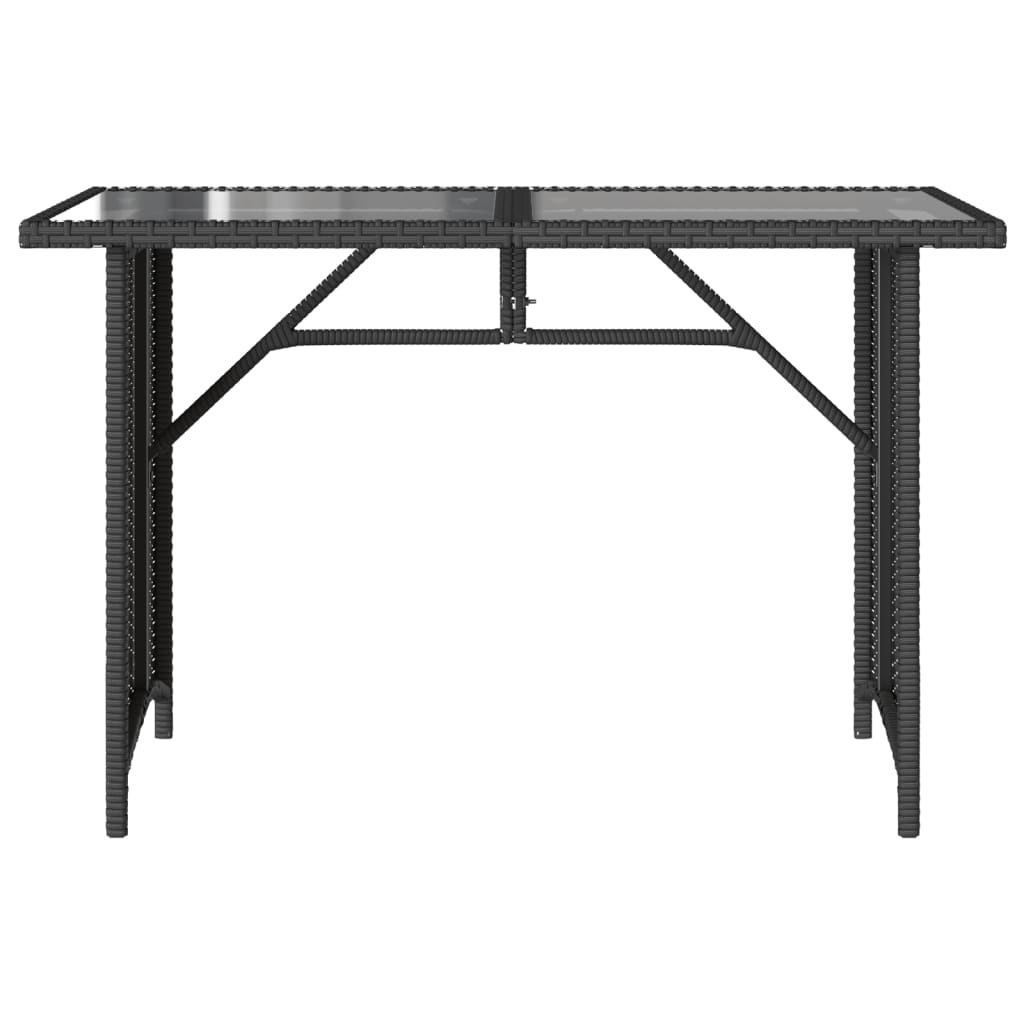 Tuintafel met glazen blad 110x68x70 cm poly rattan zwart is nu te koop bij PeponiXL, paradijselijk wonen!