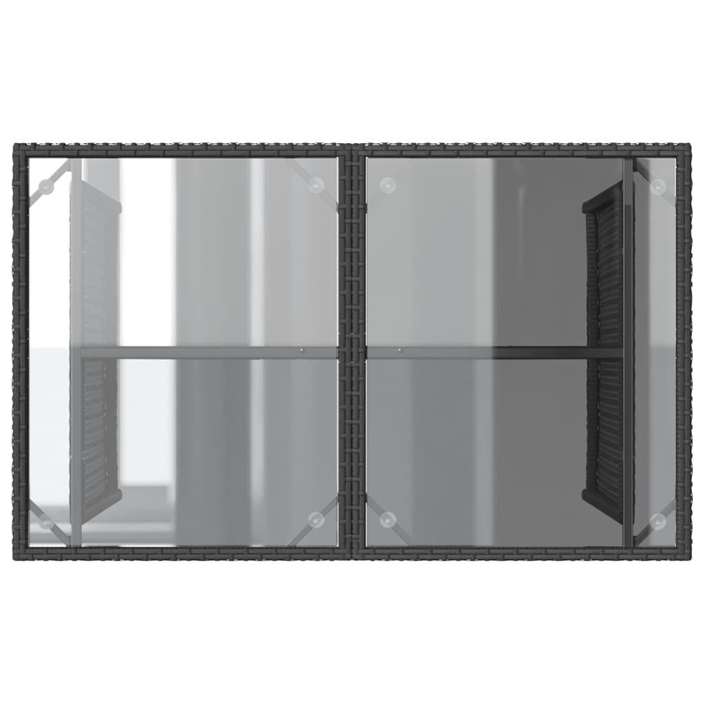 Tuintafel met glazen blad 110x68x70 cm poly rattan zwart is nu te koop bij PeponiXL, paradijselijk wonen!