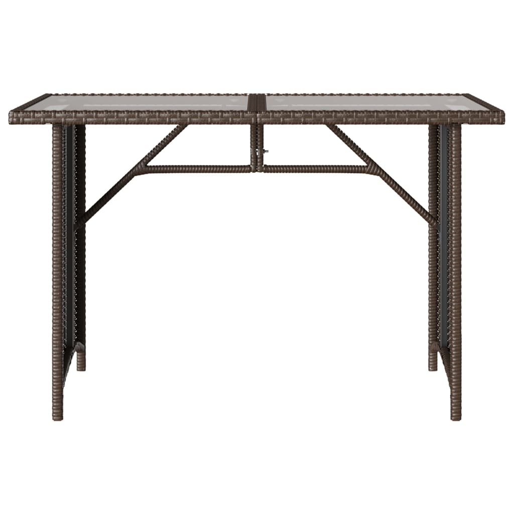 Tuintafel met glazen blad 110x68x70 cm poly rattan bruin is nu te koop bij PeponiXL, paradijselijk wonen!