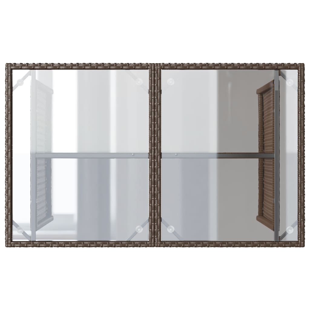 Tuintafel met glazen blad 110x68x70 cm poly rattan bruin is nu te koop bij PeponiXL, paradijselijk wonen!