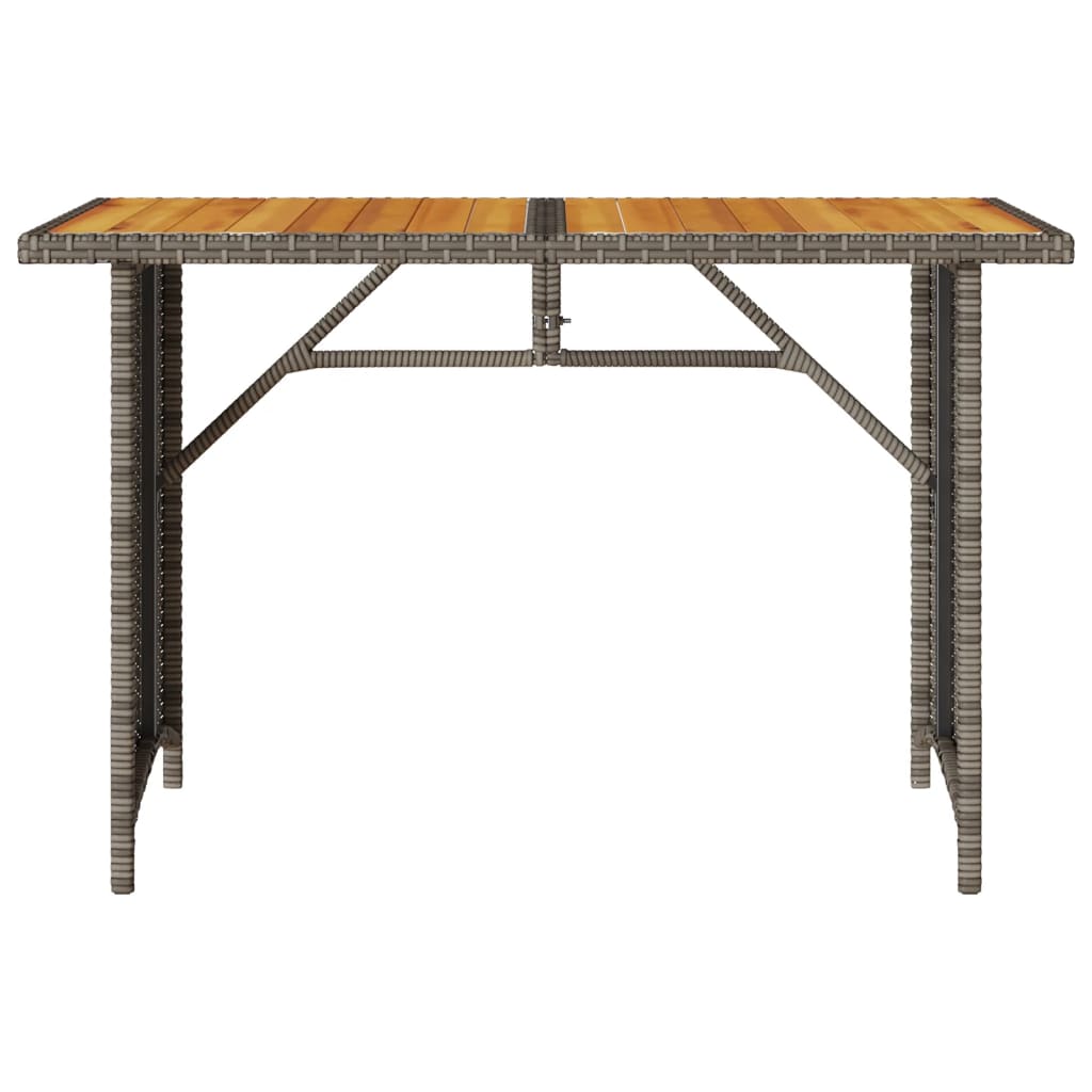 Tuintafel met houten blad 110x68x70 cm poly rattan grijs is nu te koop bij PeponiXL, paradijselijk wonen!