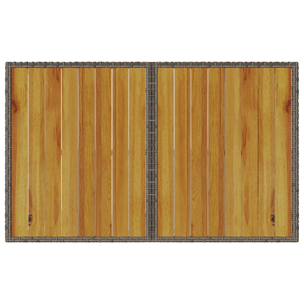 Tuintafel met houten blad 110x68x70 cm poly rattan grijs is nu te koop bij PeponiXL, paradijselijk wonen!