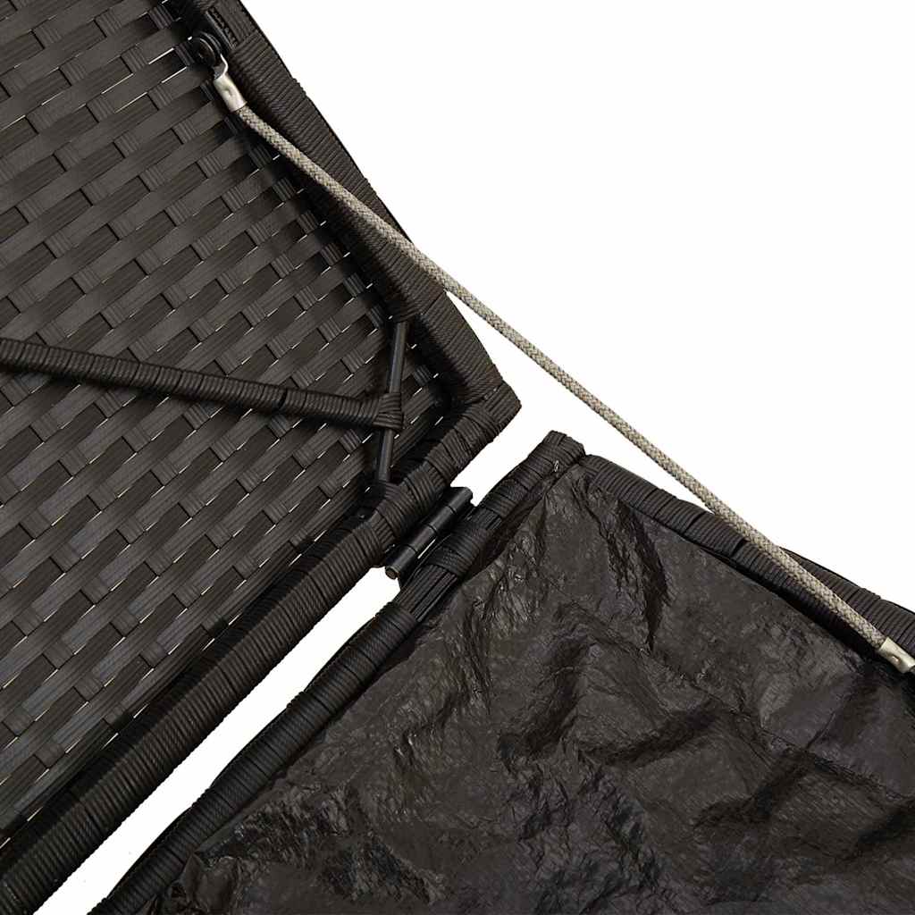 Kussenbox met opslag Zwart 50 x 50 x 50 cm poly rattan is nu te koop bij PeponiXL, paradijselijk wonen!