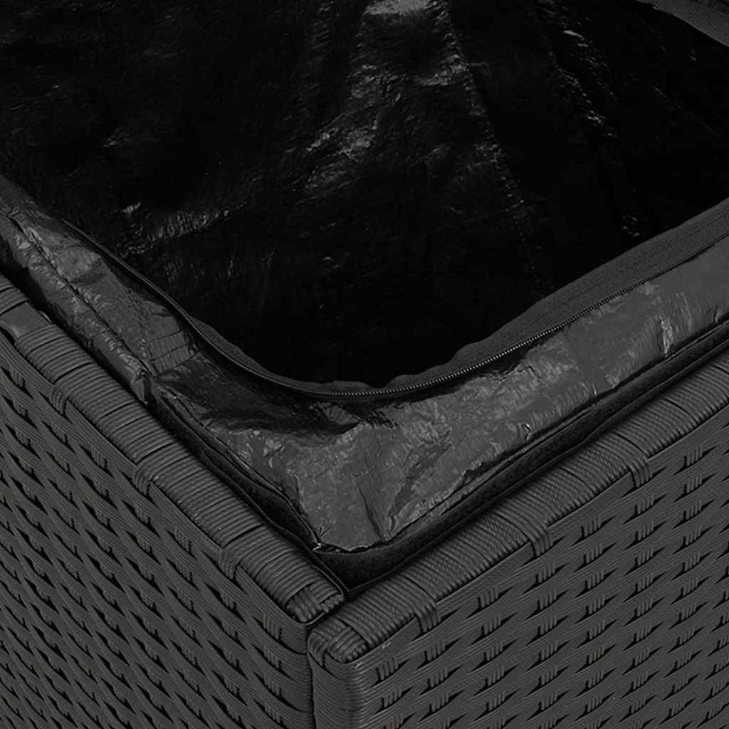 Kussenbox met opslag Zwart 50 x 50 x 50 cm poly rattan is nu te koop bij PeponiXL, paradijselijk wonen!