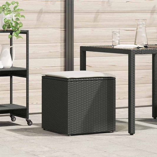 Kussenbox met opslag Zwart 50 x 50 x 50 cm poly rattan is nu te koop bij PeponiXL, paradijselijk wonen!