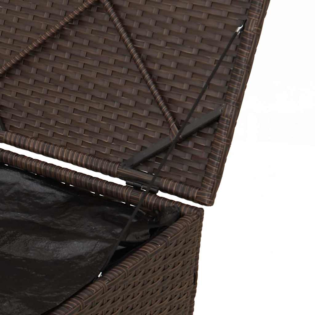 Kussenbox met opslag Bruin 50 x 50 x 50 cm poly rattan is nu te koop bij PeponiXL, paradijselijk wonen!