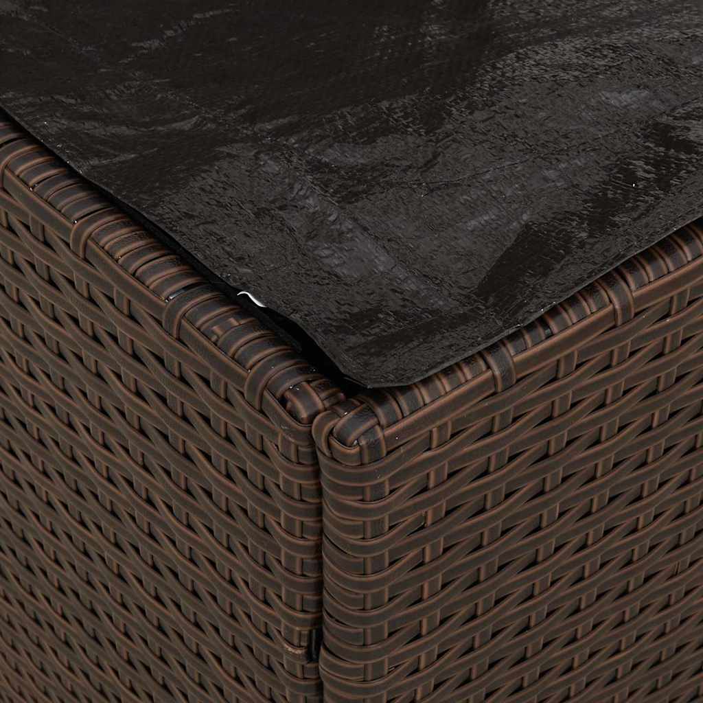 Kussenbox met opslag Bruin 50 x 50 x 50 cm poly rattan is nu te koop bij PeponiXL, paradijselijk wonen!