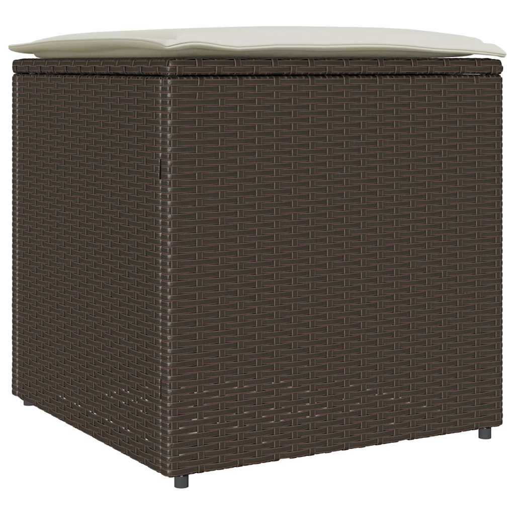 Kussenbox met opslag Bruin 50 x 50 x 50 cm poly rattan is nu te koop bij PeponiXL, paradijselijk wonen!