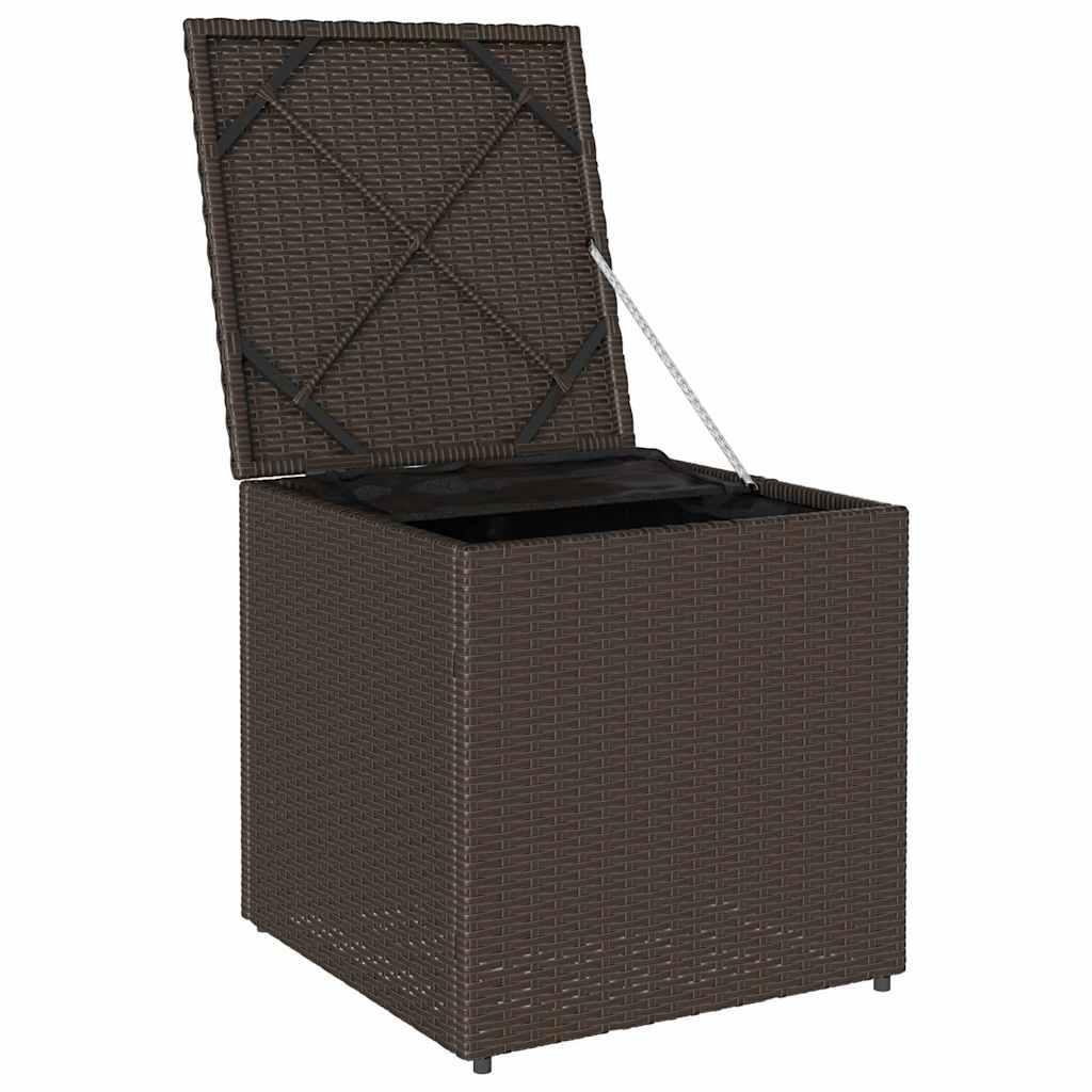 Kussenbox met opslag Bruin 50 x 50 x 50 cm poly rattan is nu te koop bij PeponiXL, paradijselijk wonen!